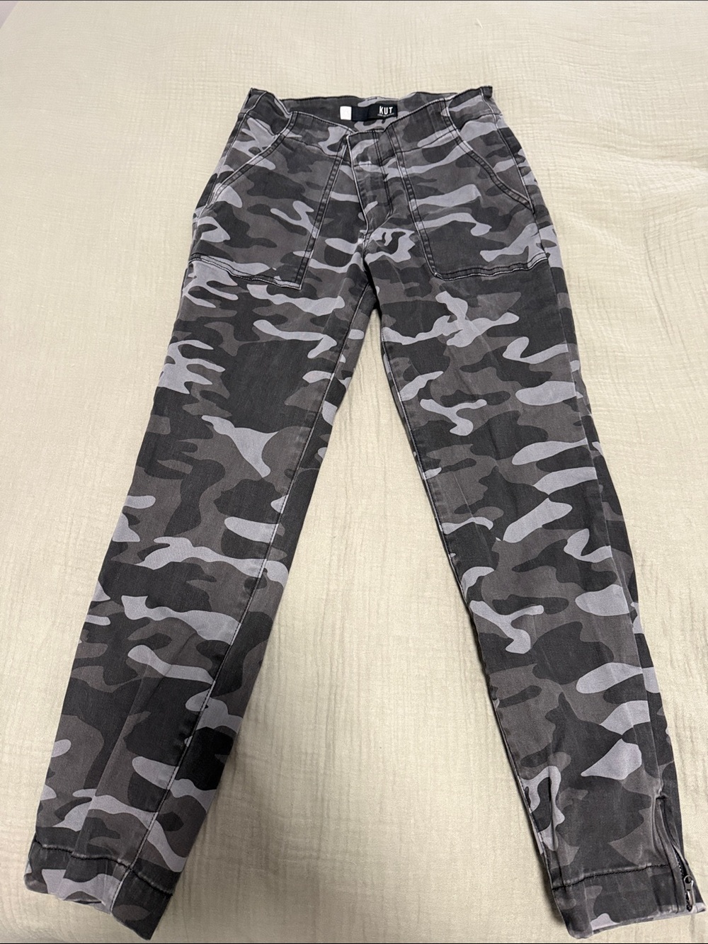 Kut from the Kloth Gray Camo Boyfriend Jeans